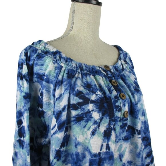 French Laundry Smocked Neck Tie Dye Top Size XL - Picture 5 of 6